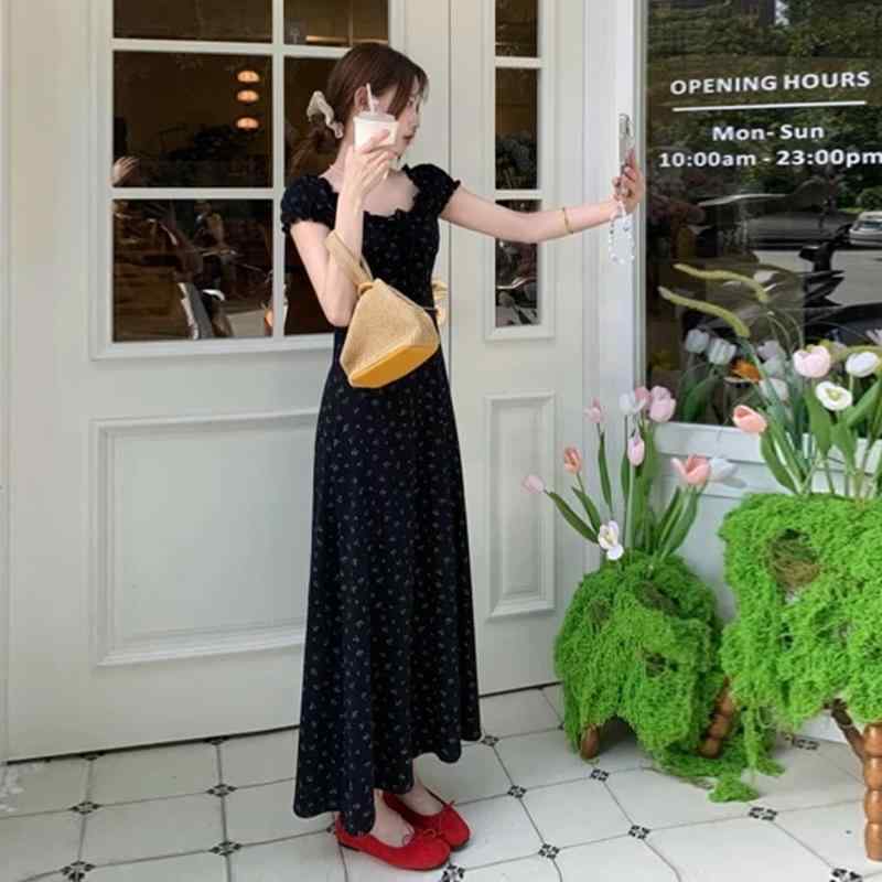 Aラインスカート ボトムス カジュアル シンプル ゆったり スカート　水玉　レディース 間 女性用 夏用 黒 花柄 ワンピース の ロング 美しい 夏 プチ