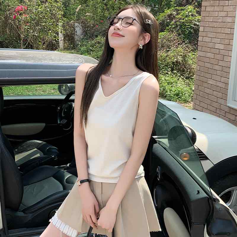 トップス 女性用 シンプル 無地 大人カワイイ Vネック キャミソール タンクトップ Vネック ワイド ショルダー キャミソール レディース インナーウェア 2025 夏 小さい サイズ ゆったり 速乾 アウターウェア レイヤリング トップス