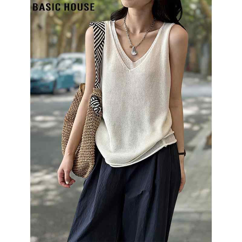 トップス 女性用 シンプル 無地 大人カワイイ Vネック　キャミソール　ノースリーブ ベーシック ハウス..