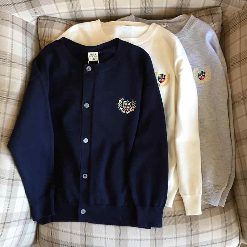 トップス 防寒 かわいい 暖かい シンプル 子供服　セーター　ニット 春秋 男の子と 女の子 ニットカーディガン ジャケット 薄手の 子供用 カジュアル セーター 中型と 大型の 子供服 トップス 綿 ラウンドネックのサムネイル