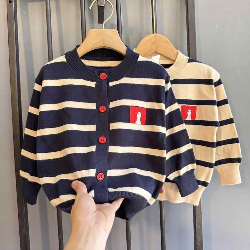 トップス 防寒 かわいい 暖かい シンプル 子供服 セーター ニット 子供用 セーター カーディガン 薄手 男の子 春秋 トップス ストライプ ベビー 秋服 女...