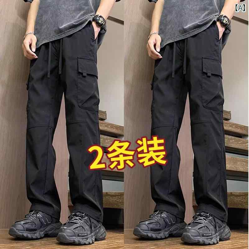 おしゃれ シンプル 大人 ゆったり メンズ ズボン 厚手 男性用 春秋用 ゆったり ストレート レッグ パンツ 耐摩耗 労働 保護 作業 ズボン 建設 現場での 作業に 適した 複数の ポケット 付き