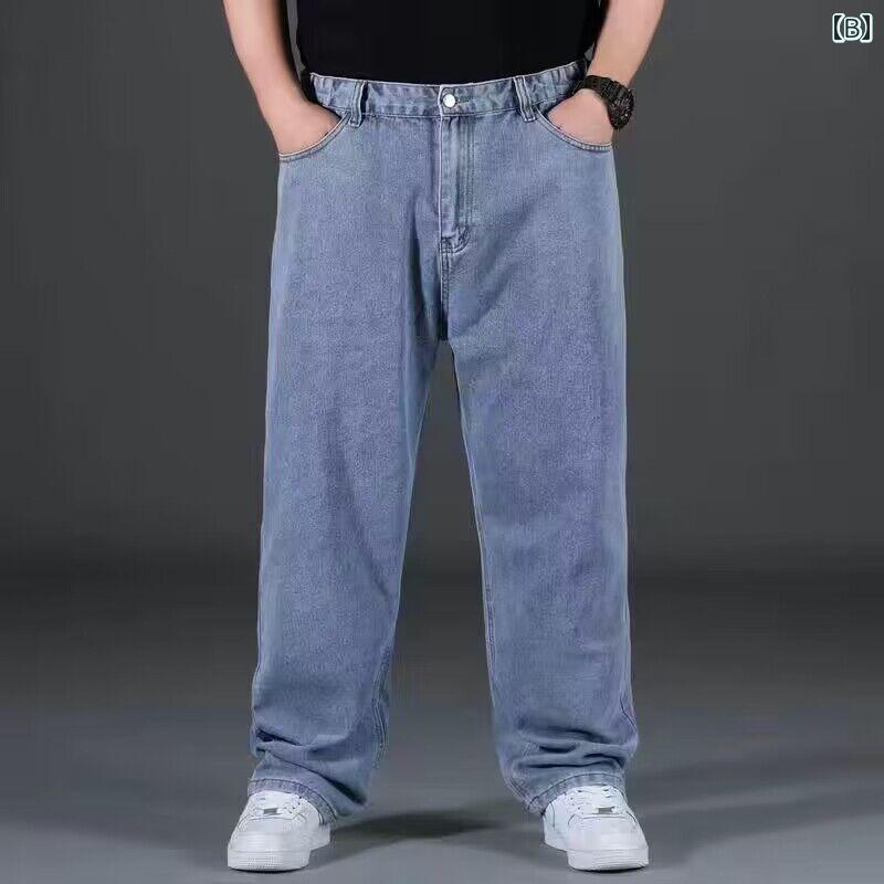 おしゃれ シンプル 大人 ゆったり メンズ ズボン 厚手 春秋 厚手 大きいサイズ ストレッチジーンズ メンズ ゆったり 耐摩耗 ストレート パンツ プラス 太って 肥大 した 太った 男の 労働 保護 作業