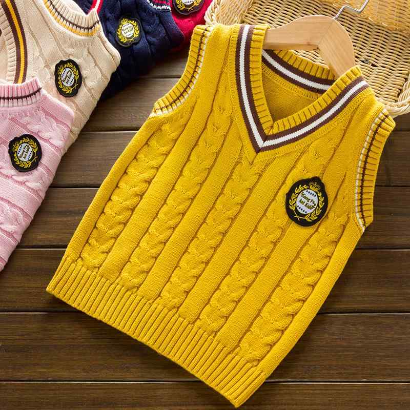 トップス 防寒 かわいい 暖かい シンプル 子供服　セーター　ニット 男の子用 ニット ベスト 子供用 ウール カレッジ スタイル 大きい セーター 綿