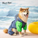 犬服 防水 防風 撥水 軽量 通気 ペット服 犬用 レインコート BluePort ペット 犬 レインコート 夏用 反射 プリント 防水 防風 四本 足 オー...