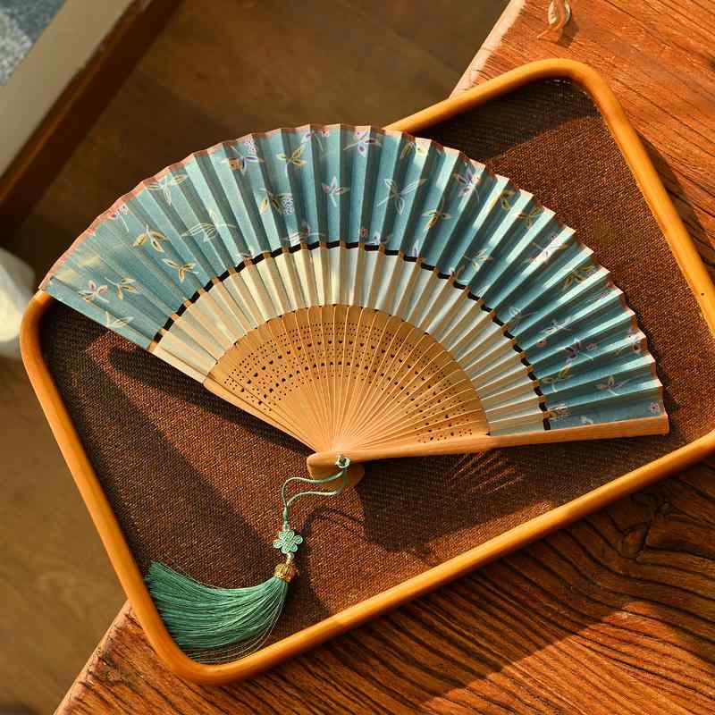 日本扇子 折りたたみ おしゃれ シンプル 扇子　和風 チャイナ風 レトロで エレガントな 風の 2 段 式 ..