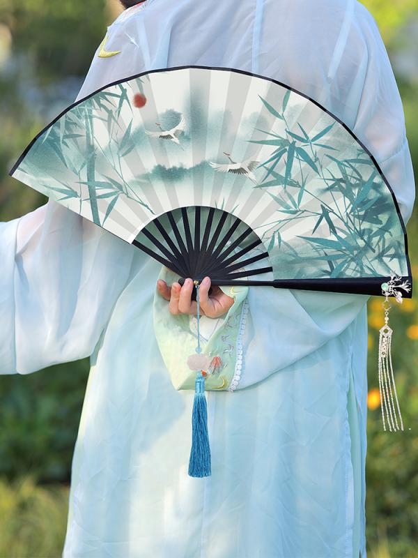 日本扇子 折りたたみ おしゃれ シンプル 扇子　和風 漢服 扇子 レディース 両面 レトロ スタイル 9イン..