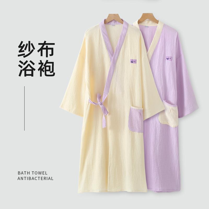 着るバスタオル 涼しい カワイイ バスドレス バスローブ　レディース 暖かい て 優れた 綿 ガーゼ バス..