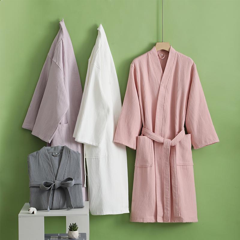 レディース メンズ 速乾 薄手 カワイイ ガウン　バスローブ 綿 バスローブ 春の 二 重 ガーゼ メンズ ..