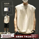 ゆったり おしゃれ 無地 袖なし ノースリーブ タンクトップ メンズ 夏用 メンズ ノースリーブ Tシャツ アメリカン スポーツ ベスト の プリント 柄 フィ...