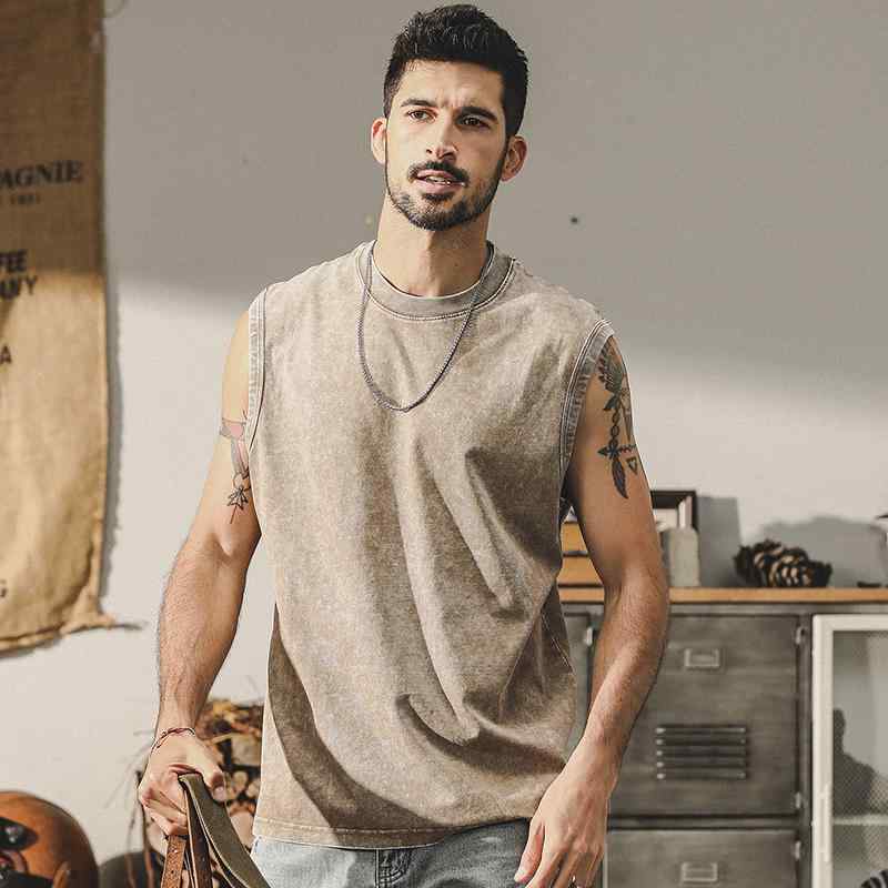 ゆったり おしゃれ 無地 袖なし ノースリーブ　タンクトップ　メンズ ジェイ レノバ ティック スノーフレーク ウォッシュ アメリカン コットン スポーツ ベスト メンズ サマー チョッキ ノースリーブ ヘビーウェイト Tシャツ