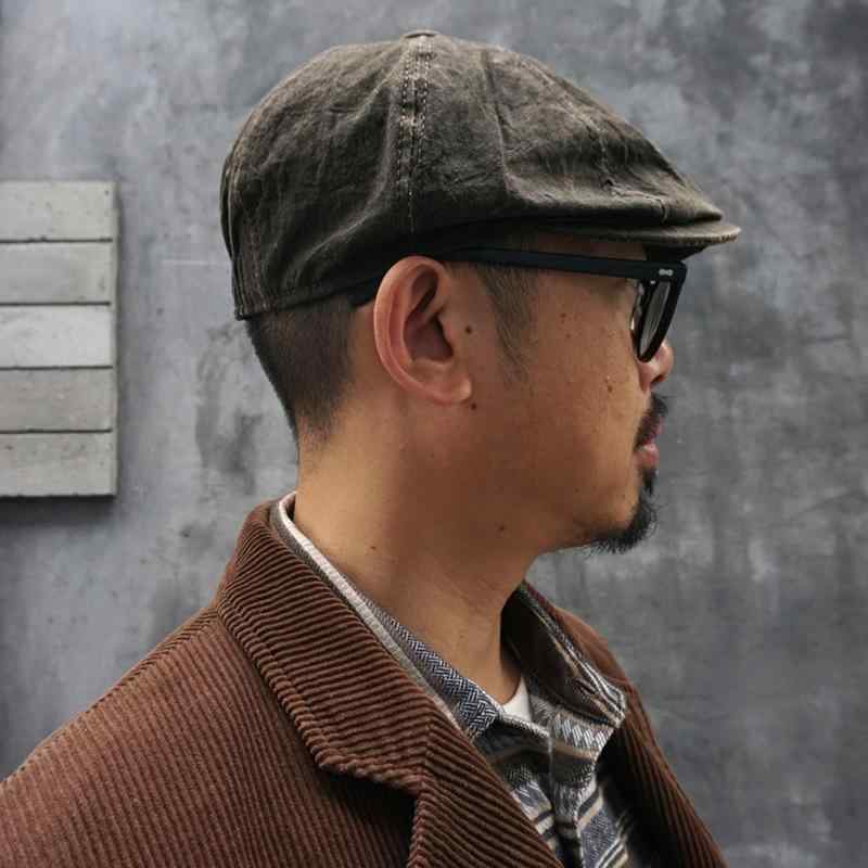 紳士 おしゃれ カジュアル 軽量 ハンチング　帽子　メンズ インディゴ DIAN 柿 染め オイル ワックス ..