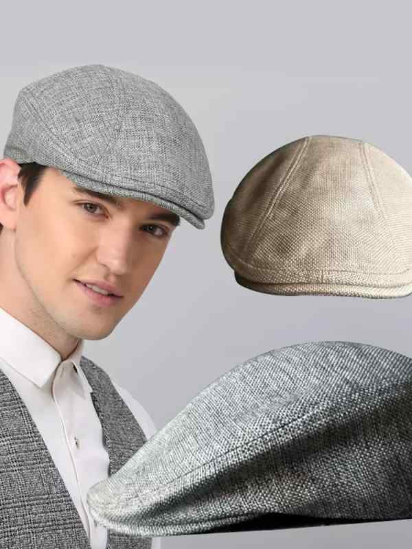紳士 おしゃれ カジュアル 軽量 ハンチング　帽子　メンズ コットンリネン 通気性 ビッグ 頭囲 ひさし キャップ 春夏 日よけ 帽子 メンズ フォワード ハットな 英国 レトロ ベレー 帽