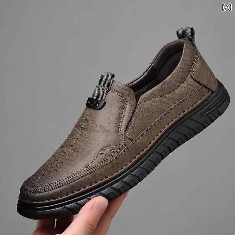 衝撃吸収 防臭 抗菌 優しい履き心地 革靴 レザーシューズ ビジネスシューズ メンズ レザーシューズ 春..