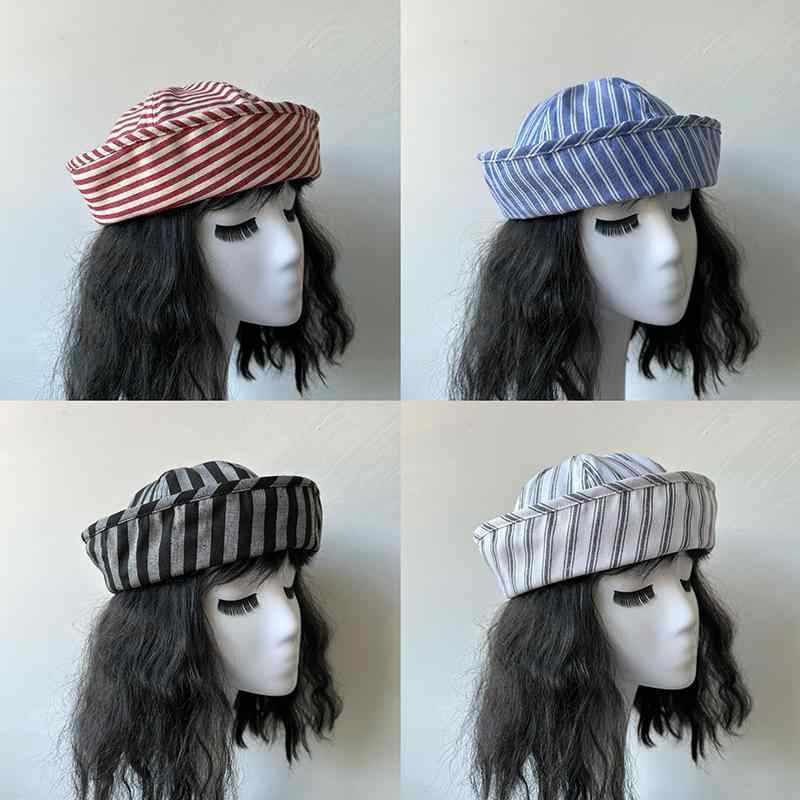 無地 シンプル 紫外線対策 小顔効果 かわいい ベレー帽　レディース　かわいい の ストライプ 24 春夏 ..