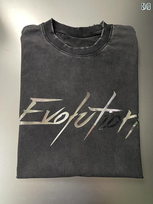 冷感 防シワ クール ひんやり 涼しい Tシャツ　メンズ　セットアップ Evolution ニコラス ツェー 2025 コンサート同 型 半袖 Tシャツ ウォッシュ 加工 ダメージ ハーフスリーブ トップ