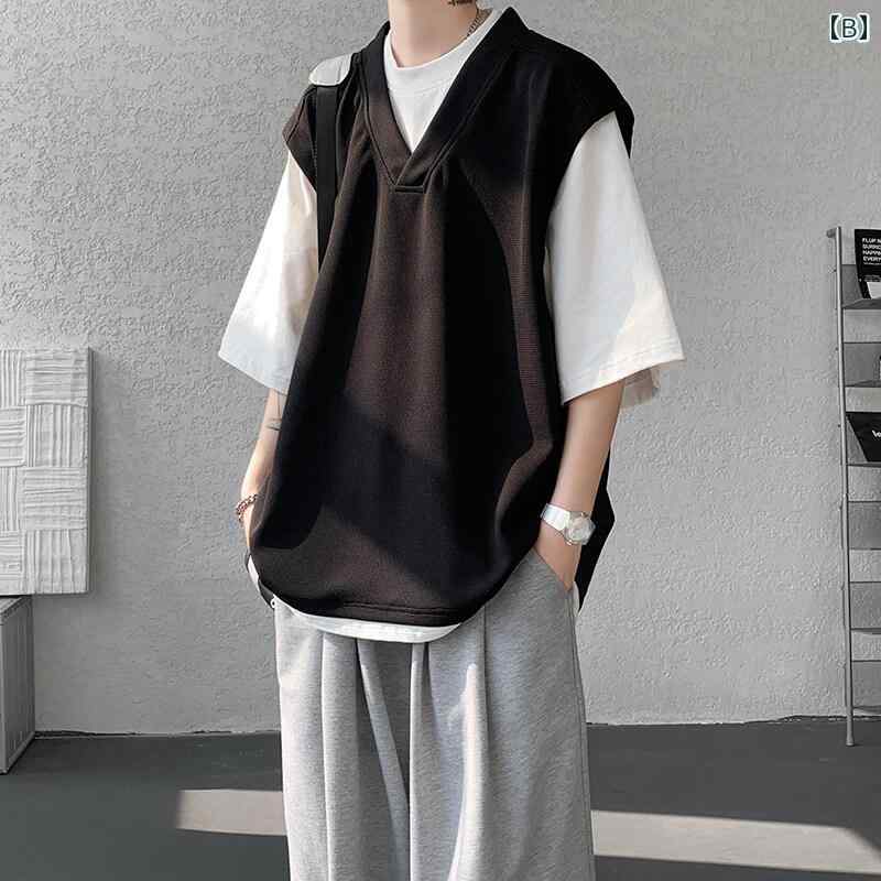 冷感 防シワ クール ひんやり 涼しい メンズ　Tシャツ　セットアップ フェイク ツーピース 半袖 Tシャツ メンズ 夏 着用な スーツ