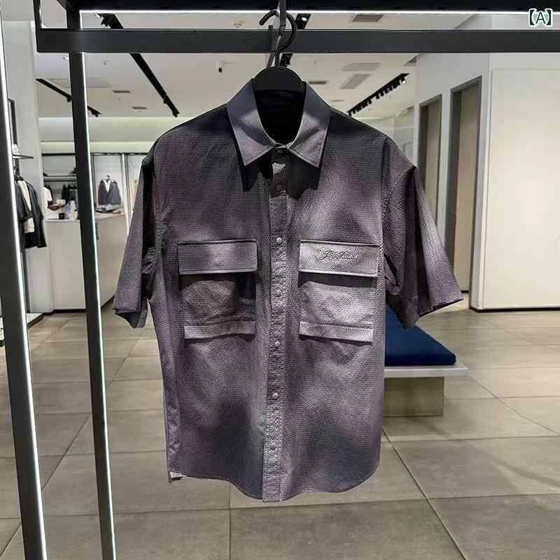 冷感 防シワ クール ひんやり 涼しい Tシャツ　メンズ　セットアップ バード ピンクの 夏 半袖 シャツ メンズ ファッション アメリカン グラデーション ストレート ワークウェア カジュアル ショート パンツ スーツ メンズ