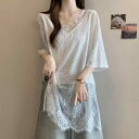 カップ付きインナー キャミソール タンクトップ 盛れる 涼しい Vネック レース レディース の 商品 Vネック レースの スプライシング 半袖 Tシャツ 夏 大きめ サイズ レディース 服 太い mm ゆったり ミディアム ロング ユニークな トップ