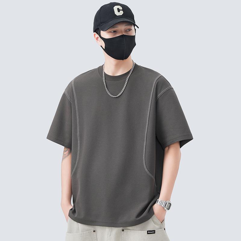 楽天バランスケア　楽天市場店冷感 防シワ クール ひんやり 涼しい メンズ　Tシャツ　セットアップ ジミン シェン ヘビーウェイト 半袖 Tシャツ メンズ 夏 2025新 商品 液体 アンモニア コットン ラウンドネック トップス