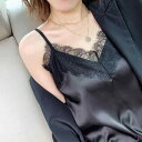 キャミソール タンクトップ 盛れる 涼しい 夏 Vネック レース レディース フランス製 レースの 小さい キャミソール。 夏の アウターと して スーツを ベース レイヤーと 着用 できます。 アセテート サテンの トップス。