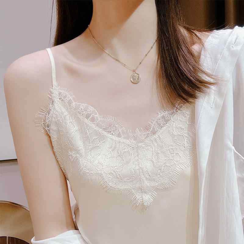 キャミソール タンクトップ 盛れる 涼しい 夏 Vネック　レース　レディース 夏用の 女性用 レースキャ..