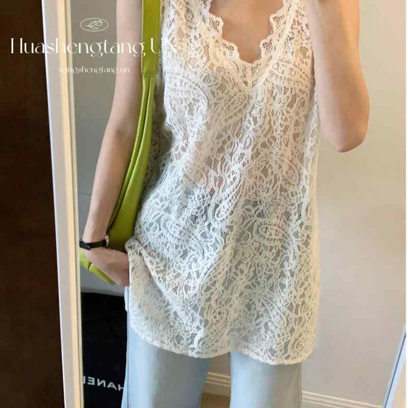 カップ付きインナー キャミソール タンクトップ 盛れる 涼しい Vネック　レース　レディース ピーナッ..