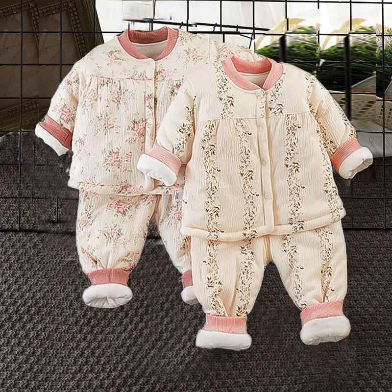 おしゃれ かわいい 子ども服 ルームウェア 部屋着 防寒 ベビー服 春秋 女の子用の 秋冬 ベビー 服 女の子用 綿入り ジャケット 服と パンツ インナーウェアと アウターウェアの ワンピース スーツ