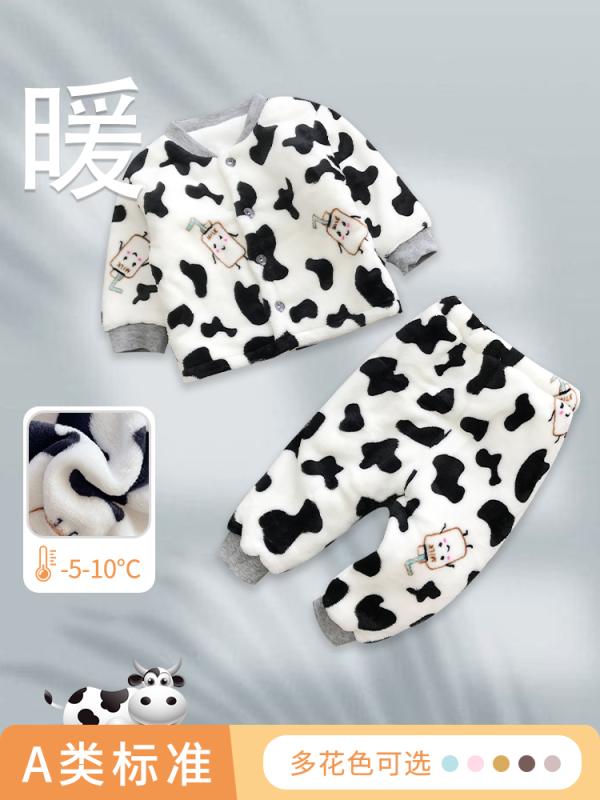 おしゃれ かわいい 子ども服 ルームウェア 部屋着 防寒 ベビー服 春秋 ベビー パジャマ 冬 綿 ジャケット コーラル 裏起毛 厚手 服 綿の スーツ フランネルの 冬服
