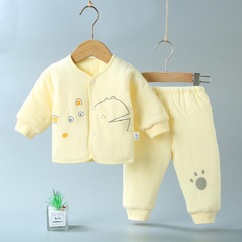 おしゃれ かわいい 子ども服 ルームウェア 部屋着 防寒 ベビー服 春秋生児の 赤ちゃんの 服の 秋冬 スーツ 綿の 冬服の 厚手 キルティング スプリット コットンジャケット パンツ 暖かい 冬 スタイル
