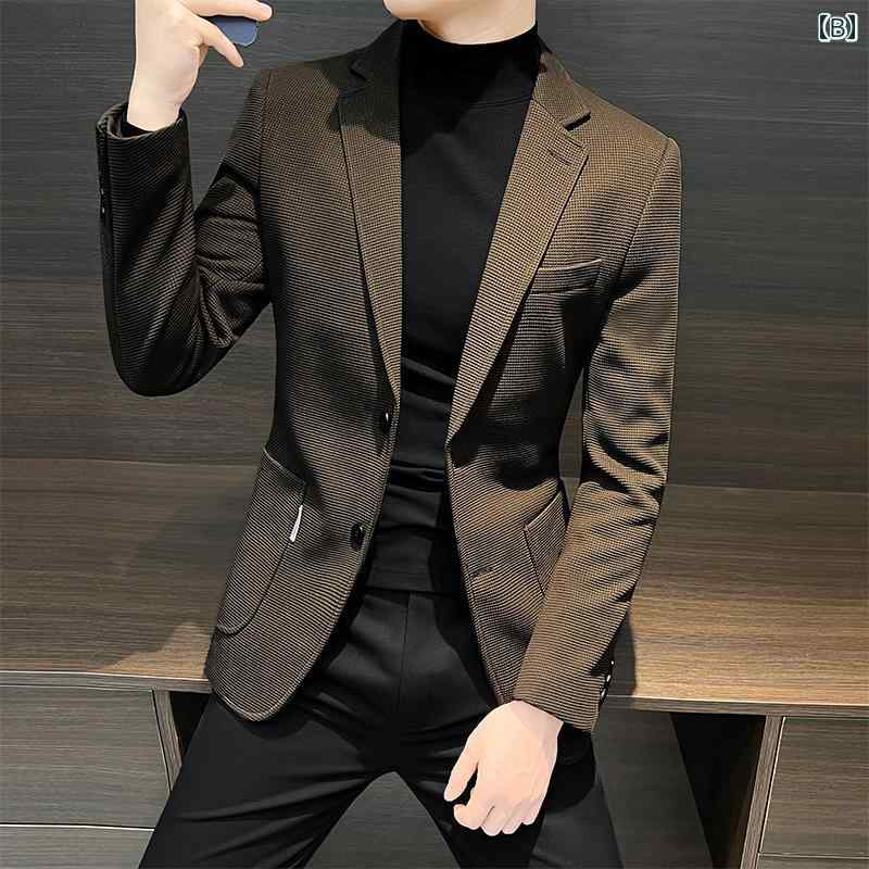 スタイリッシュスーツ カッコイイ ビジネス 快適 スーツ　セットアップ　ブルー メンズスーツ 2025 春 スタイル ハイエンド スリムフィット シングルブレスト グリーン ビジネス カジュアル スモール スーツ ジャケット メンズ