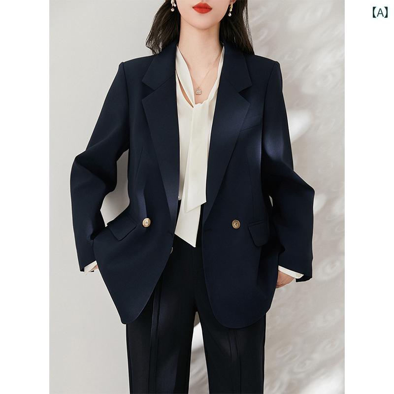 スタイリッシュスーツ カッコイイ ビジネス 快適 スーツ　セットアップ　ブルー 乄 简 漫【 エレガントな 紳士 スタイル】 オールド マネー イミテーション ファイン ウール アーバン 通勤 スタイル スーツ ジャケット 早春