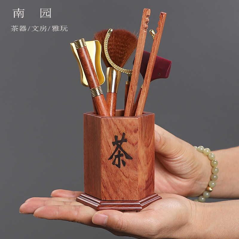 和モダン 茶器 茶器セット ティーセット　茶道具　茶器 無垢材の 茶道 6 紳士用 マホガニー 6点 セット..