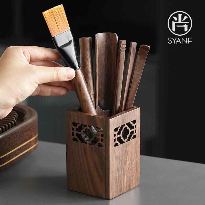 和モダン 茶器 茶器セット 茶道具　セット　茶道 クルミ 材の 茶器 用品 茶道 6人用 セット カンフー ..