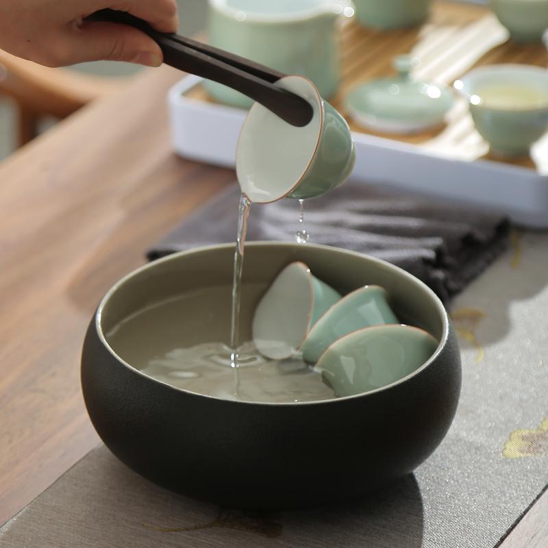 和モダン 茶器 茶器セット 茶道具　セット　茶道 黒 陶器の 粗 茶 洗 筆 茶碗の 水 孟 カップ 道具 陶器 カンフー 茶器 茶道 アクセサリー サイズ