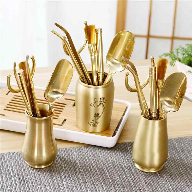 和モダン 茶器 茶器セット 茶道具　セット　茶道 真鍮 製茶 道具 6点 セット ティースプーン ティーカ..