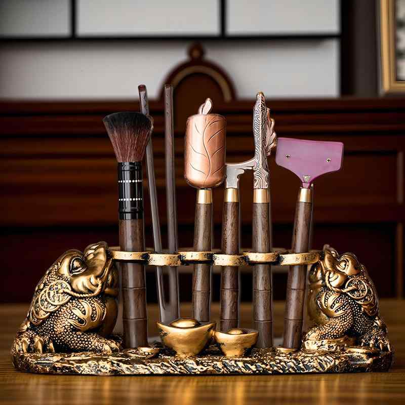 和モダン 茶器 茶器セット 茶道具　セット　茶道 幸運の 金 ヒキガエル 茶道 6 紳士 セット カンフー 茶器 ティー クリップ ティーナイフ 茶 抽出 ツール アクセサリー