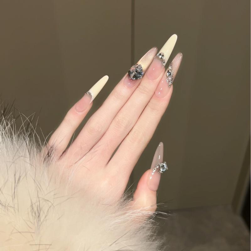 韓国ネイル マグネットネイル フラッシュネイル キラキラ ネイル アート パッチ Langniu ネイルステッカー レモン クラッシュアイス ジェントル スタイル デザイア ヌード キャットアイ ミルキーホワイト フレンチ ノーブルホワイト ウェア ネイル