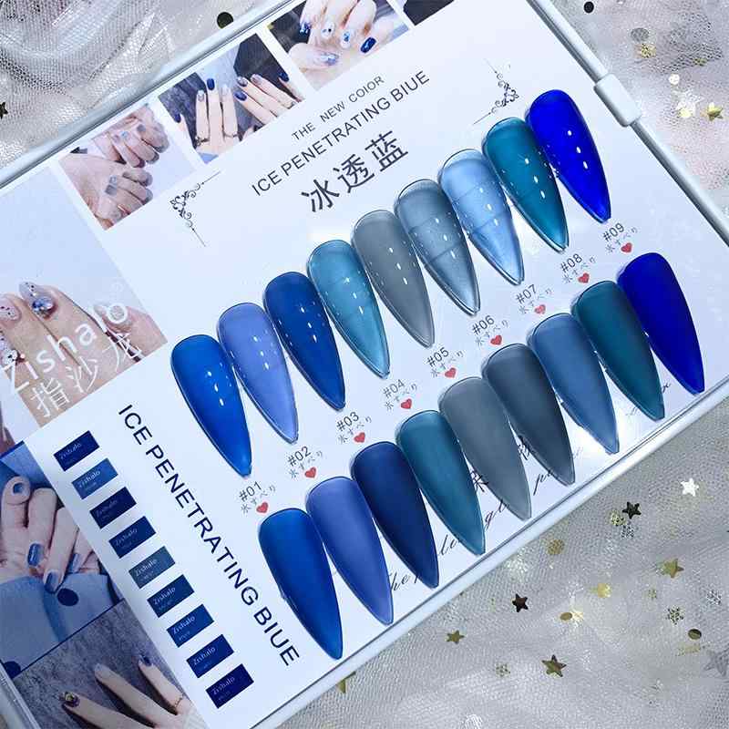 キラキラネイル ワンホンネイル チップ ネイルチップ ネイルアート　かわいい ネット 2025 カラー ホワイトニング アイス 透明 ブルー ネイルポリッシュ ジェル ネイルサロン 専用