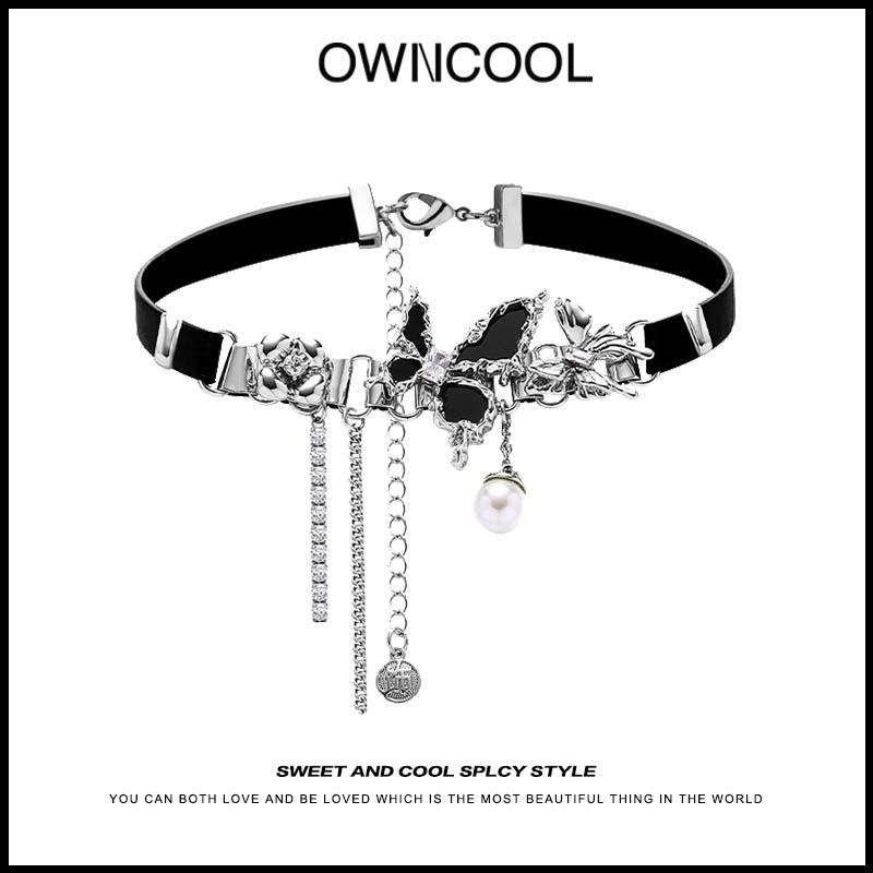 シンプル 短め カジュアル おしゃれ Y2K チョーカー　ネックレス　レディース OWNCOOL ホット ガール ネックレス バタフライ 鎖骨 高級 Y2K スイート クール チョーカー カラー 女性用 ネック バンド ジュエリー