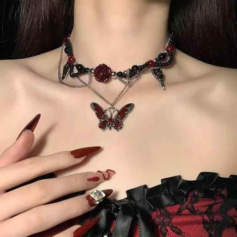 シンプル 短め カジュアル おしゃれ チョーカー　アクセサリー　レディース FAS HION ダーク スカーレ..