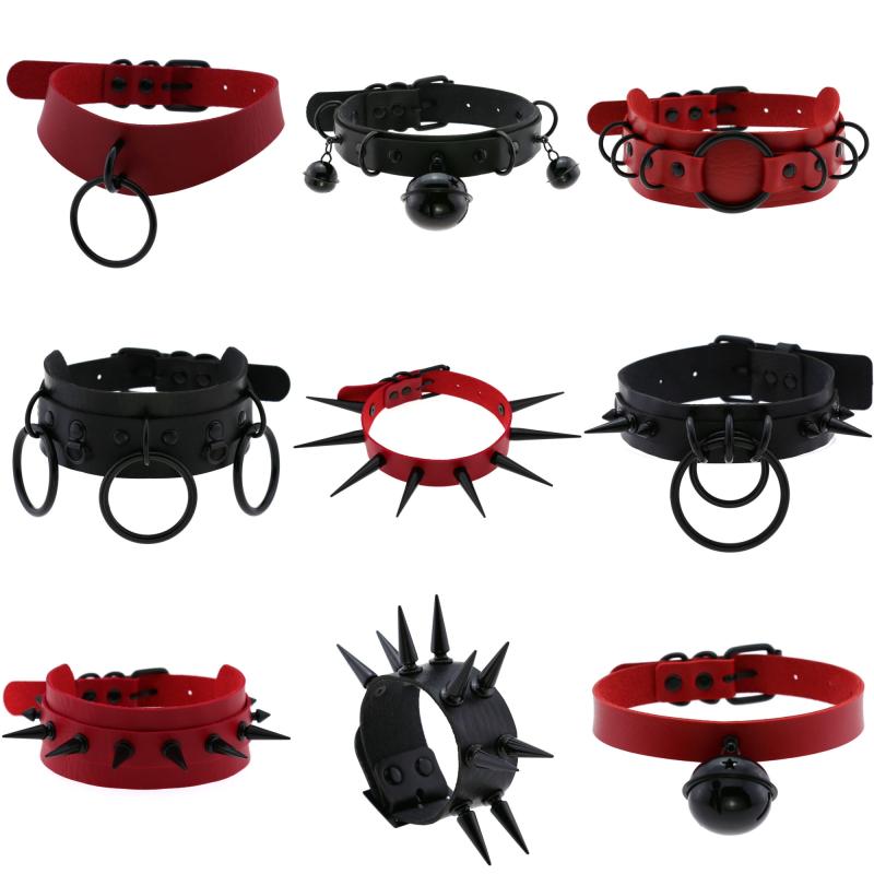 ゴシック調 レザー シンプル 短め カジュアル チョーカー　アクセサリー　レディース 27 Studio 黒と ..