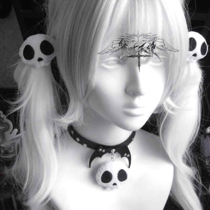 ゴシック調 レザー シンプル 短め カジュアル チョーカー　アクセサリー　レディース 堕 天使 | サブカ..