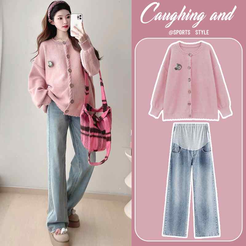 マタニティ用 マタニティ服 産後ウェア マタニティウェア マタニティ パンツ レギンス 妊婦用 コート 春秋 小さめ ピンク ニット セーター カーディガン 春...