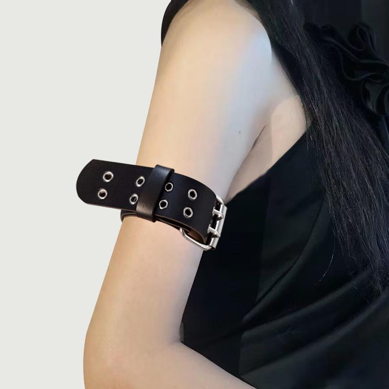 ゴシック調 レザー シンプル 短め カジュアル チョーカー　アクセサリー　レディース ロリータ サイバー パンク ゴシック サブカルチャー ウェイストランド ボタン アームリング アーミー アームバンド Y2K アクセサリー クール レディース