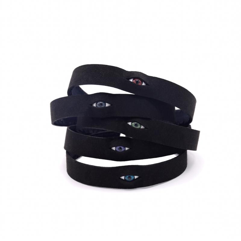 ゴシック調 レザー シンプル 短め カジュアル チョーカー　アクセサリー　レディース マルチ カラー 目玉 ハロウィン ダーク シリーズ レトロ ストリート 楽しい 首輪 秋冬 チョーカー 女性