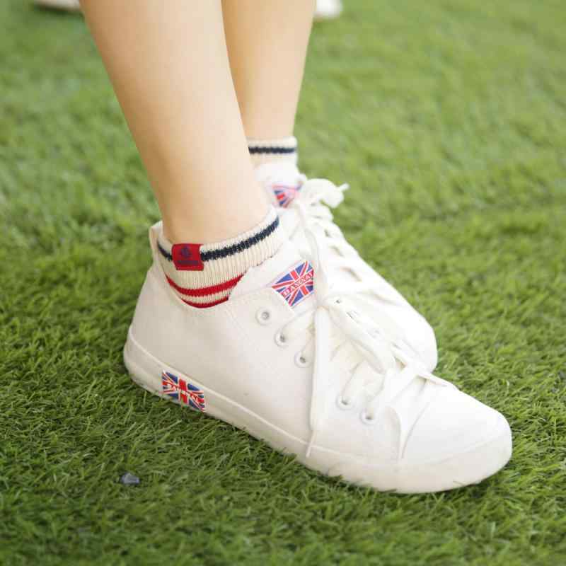 ゆったり伸縮 通気性抜群 滑り止め 履きやすい レディース ソックス シューズ レディース ストライプ ソックス ショート 浅い 口 綿 ローカット ネット かわいい 和風 春夏 スポーツ(4)