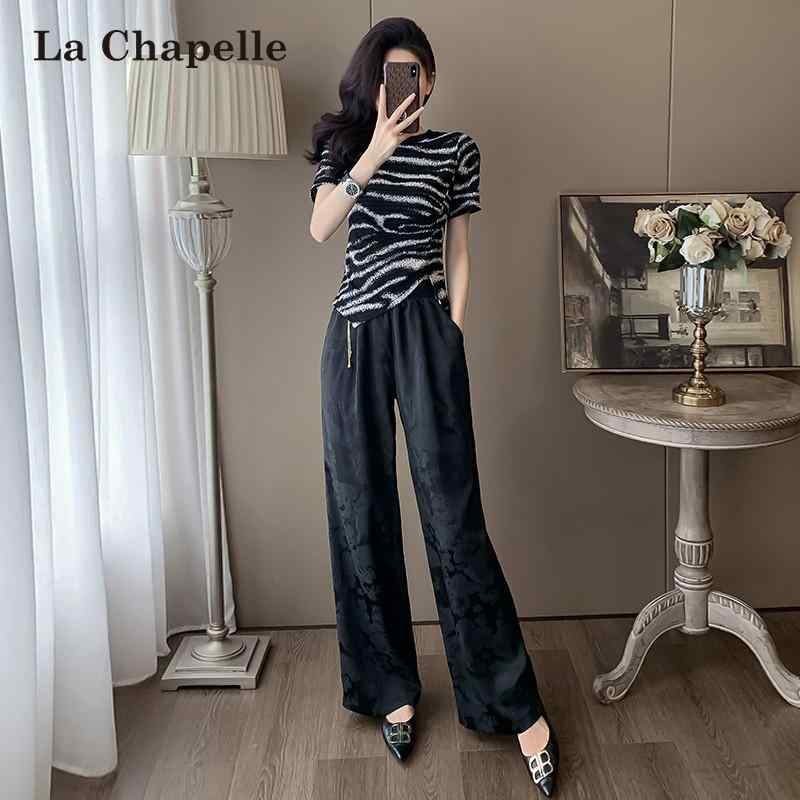 オシャレ カワイイ シンプル 大人カワイイ スーツ　ツーピース　レディース La Chapelle の 高級 ストライプ ファッション スーツ 女性用 2025夏 カジュアル パンツ ツーピース