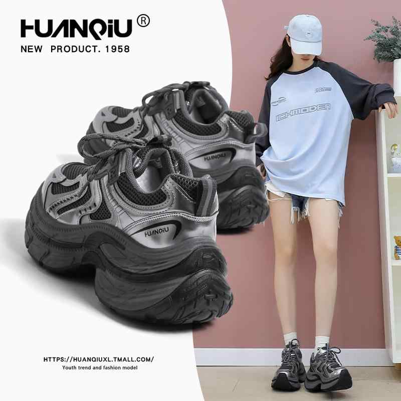 オシャレ 歩きやすい ウォーキング きれいめ レディース　ダッド　シューズ グローバル ブラックと シ..