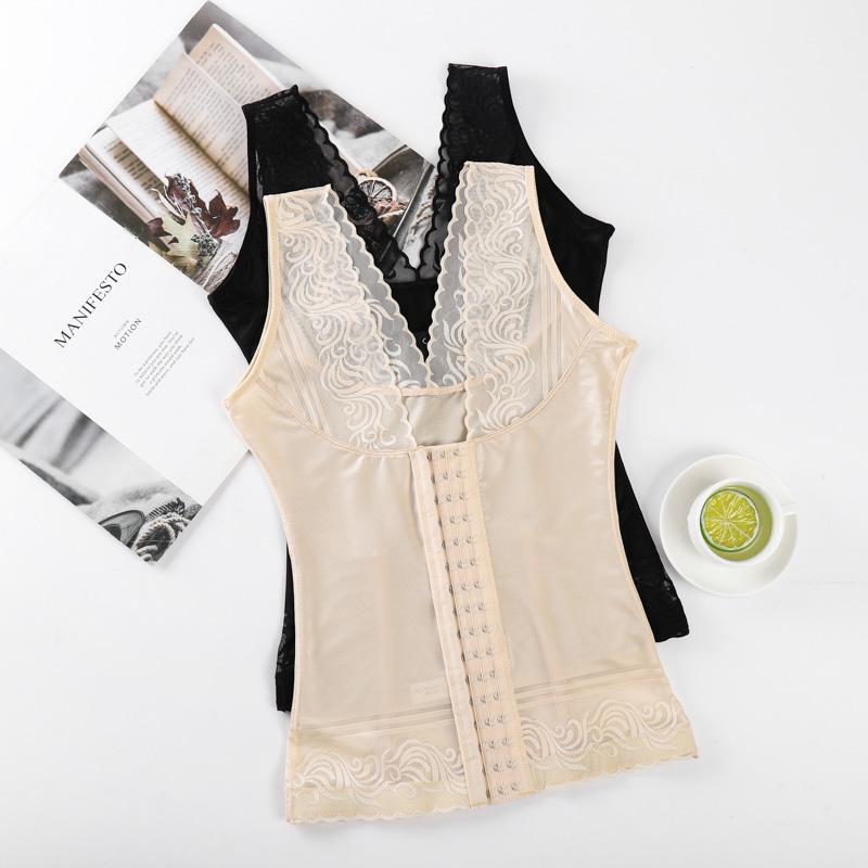 旅行 便利 下着　薄型　レディース スプリット ボディ シェイピング ガーメント 上半身 レディース 腹部 ウエスト ベスト タイト 下着 産後 サイド ブレスト 薄型